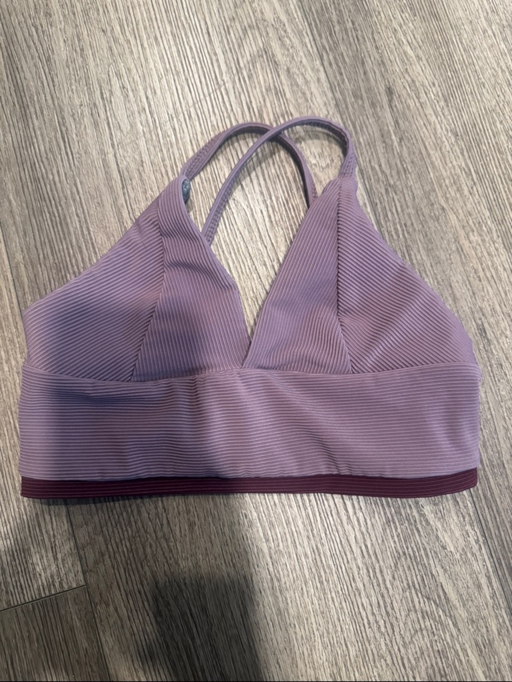 Kids Ribbed Lilac Sports Bralette with Support Band-Dance top